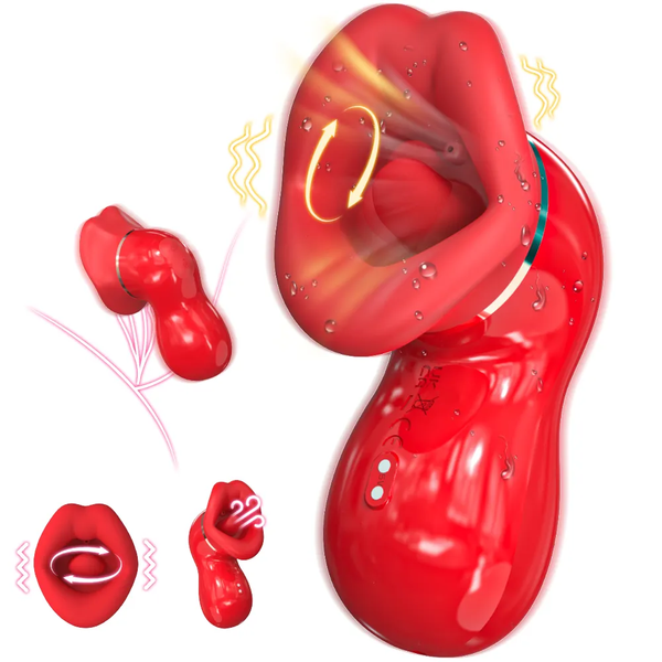 3-in-1 Tongue Licking Vibrator with Suction | Realistic Licking, Vibration & Suction Stimulator